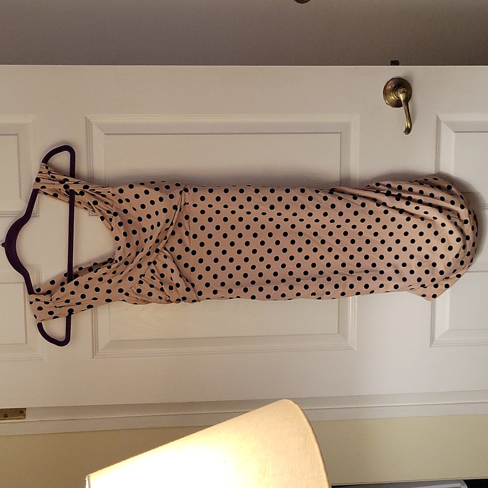 Guess Polka Dot Stretchy Pink Dress Large